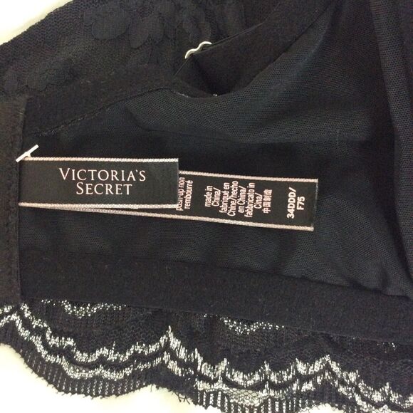 Victoria's Secret Lingerie Push Up Bra Lace Scalloped Metallic - Picture 9 of 9